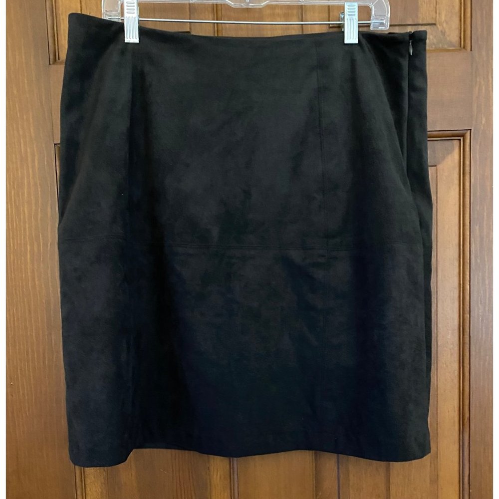J. Jill Skirt Womens Size 12 Espresso Soft Side Zip Knee Length Classic‎ Luxury